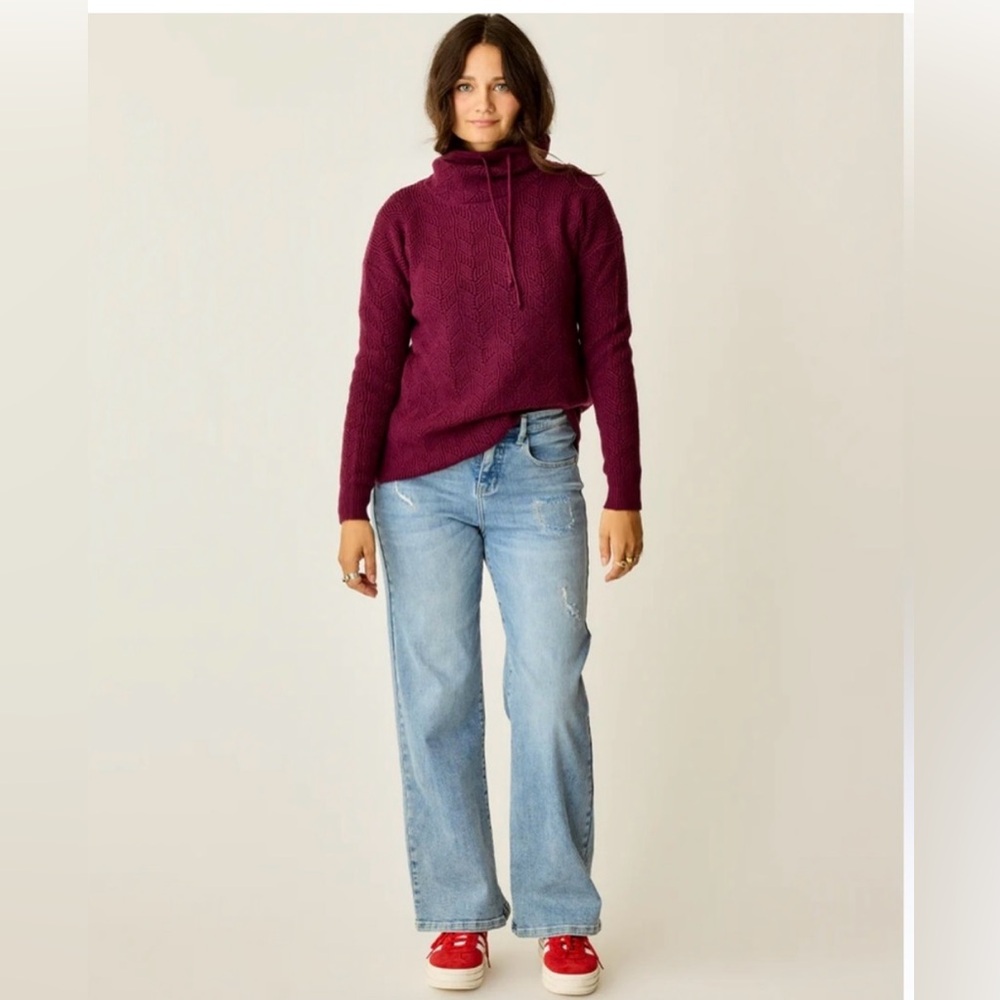 Ralph Lauren Jeans Co Burgundy Turtleneck Sweater Sz L